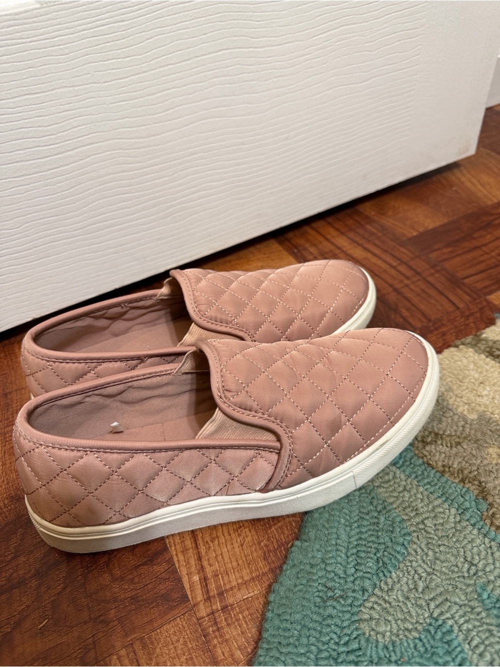 Time and Tru Quilted Slip-On Flats in Dusty Pink